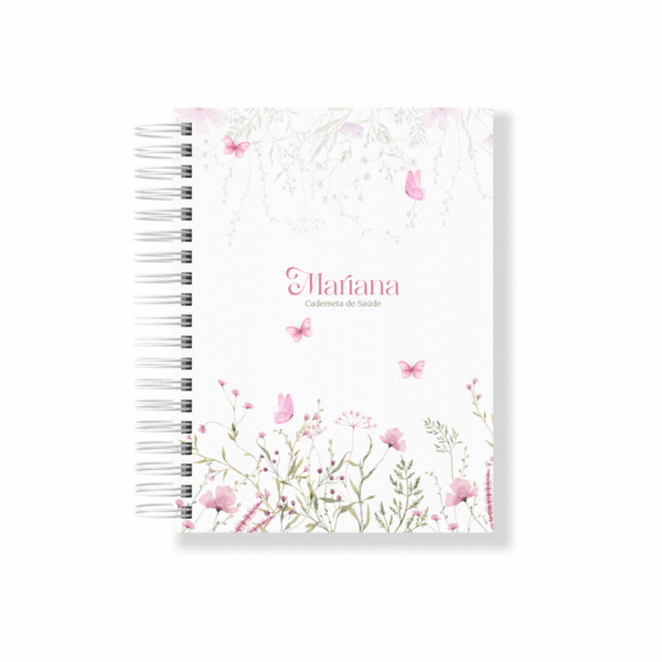 Caderneta de Vacina Floral Rosa